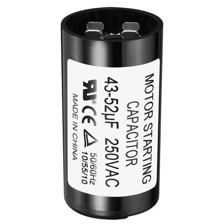

Uxcell Motor Start Capacitor 43-52uF/Mfd 250V 50/60Hz CD60 Run Capacitor