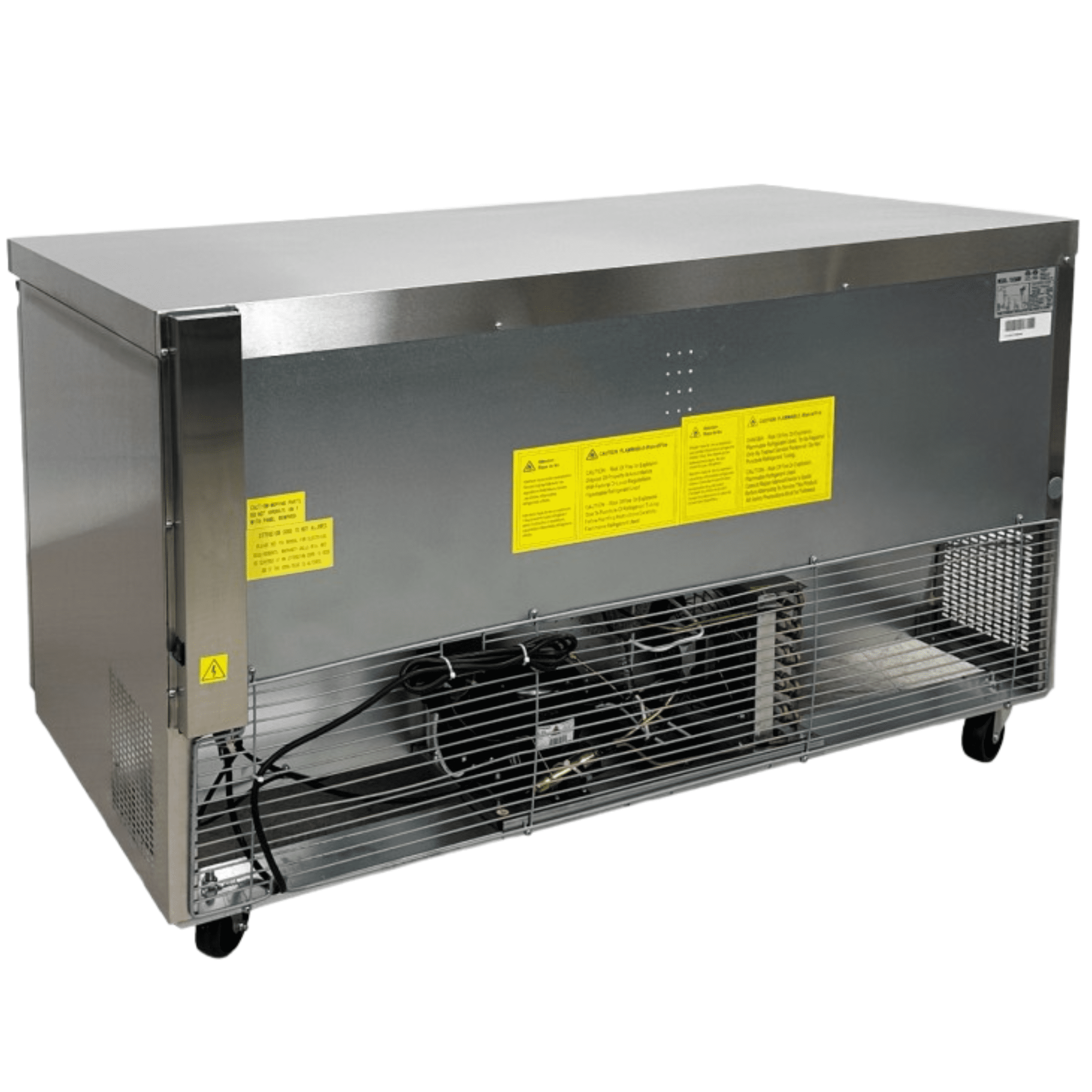 NSF 61 in. Undercounter Freezer, Energy Saving 15.5 Cu.Ft. Digital Display, Two Door Commercial Freezer Under Counter Freezer Stainless Steel