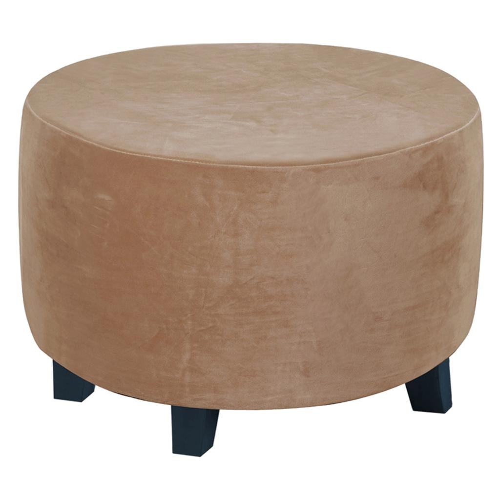 Round Ottoman cover Footrest Covers for Diameter 4855cm Leather color