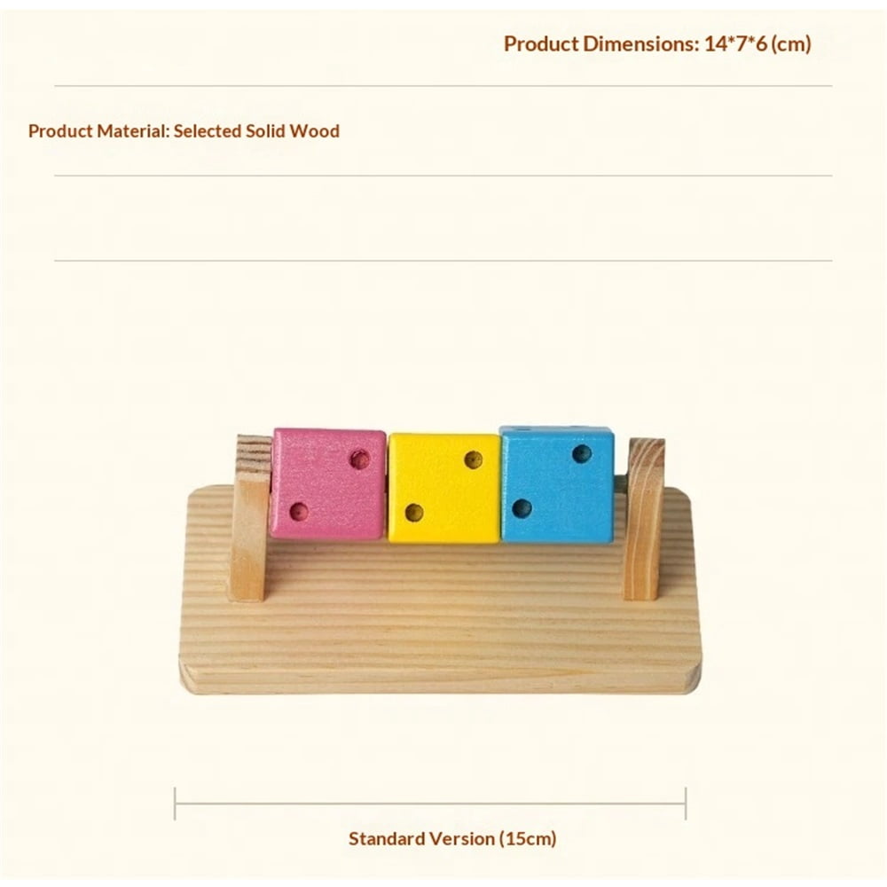 2 pack Hamster Chew Toy Wood Platform Grinding Teeth Toys Exercise Intelligence Training Colorful Wooden Block for Small Animals Chinchilla Gerbil Squirrel Glider