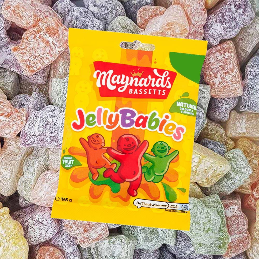 Maynards Bassetts Jelly Babies Sweets Bag 165g (Pack of 2)
