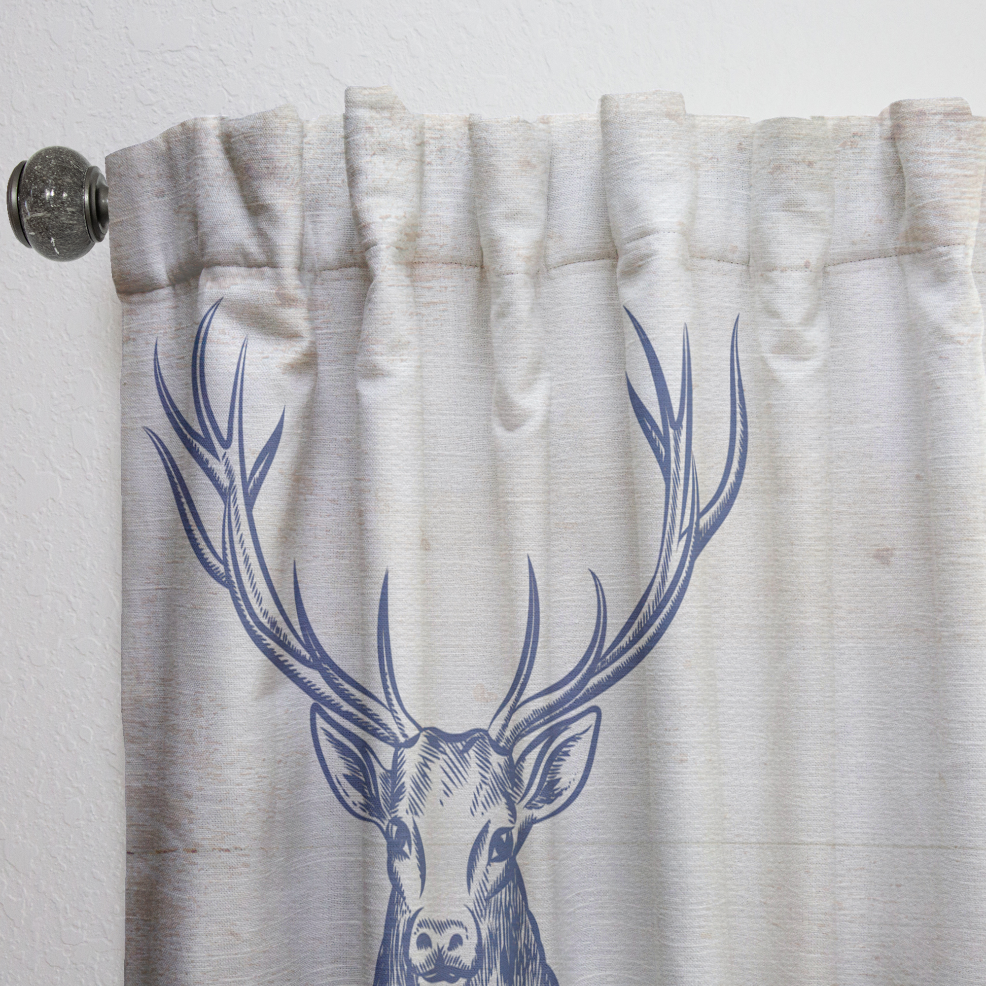 Designart 'Beautiful and Wild Deer XII' Farmhouse Curtain Panel