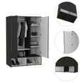 thumbnail image 3 of Logan 2-Shelf Armoire Black and White, 3 of 7