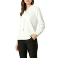 thumbnail image 4 of DARING DIVA Work Office Blouse Pleated Top Shirt M White, 4 of 6