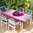 thumbnail image 2 of Valentine's Day Table Cloths for 4 Foot Rectangle Tables, Pink Love Heart Trees Spring Romance Patio Waterproof Elastic Fitted Tablecloths, Washable Rectangular Table Cover for Camping, 2 of 8