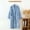 Light Blue, variant on Women's Long Kimono Robe with Collar and Button Closure for Cozy Home Loungewear and Relaxation