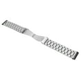 thumbnail image 4 of Correa de reloj de acero inoxidable con correa de metal ajustable, doble hebilla, 24 mm, liberación rápida, repuesto para hombre y mujer, color plateado, 4 of 14