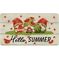 thumbnail image 2 of Hello Summer Door Mat Welcome Mats 30" X 17" Gnome Summer Welcome Mats Outdoor Decor Holiday Low-Profile Floor Mat Switch Mat for Indoor Outdoor, 2 of 6
