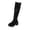 Black, variant on Heel Western Knee High Boots Tall Riding Footwear for Ladies With On Design And Solid Pattern