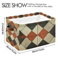 thumbnail image 4 of Yayeee 2 Pack Canvas Storage Basket with Handles for Shelves Fabric Bins Closet Organizer, Checkered Pattern, 4 of 8