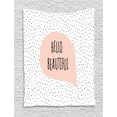 thumbnail image 1 of Hello Tapestry, Romantic and Motivational Message in a Pastel Colored Speech Balloon Hand Drawn Dots, Wall Hanging for Bedroom Living Room Dorm Decor, 40W X 60L Inches, Blush Black, by Ambesonne, 1 of 2