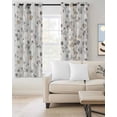 thumbnail image 2 of Gray Botanical Blackout Curtains 45 Inches Long for Bedroom, Farmhouse Spring Summer Floral Leaves Thermal Insulated Room Darkening Black Out Window Curtain Panels Grommet Drapes for Living Room, 2 of 8