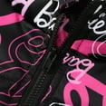 thumbnail image 6 of Barbie Girls Puffer Outerwear Jacket Black Pink Logo Allover Print Winter Coat Warm Sizes 3-10Y, 6 of 10