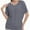 Deep Gray, variant on Women's V Neck Tunic Tops Short Sleeve T Shirts with Side Shirring Ruched Blouse Shirts