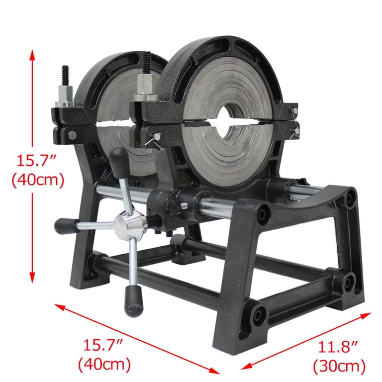 INTSUPERMAI Pipe Fusion Welder – 4 Clamps, Manual Butt Welding Machine, 63-160mm (2.48-6.30in), 110V, 1.2KW Heater, For PE PP PB PVDF