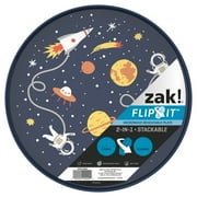 Zak Designs 9-inch Divided Flip-It Plate, Spaceships