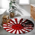 thumbnail image 5 of Japanese Chariot Flag Round Rug 4ft Washable Circle Entryway Rugs Non Slip Red Black Flag Abstract Area Rug Indoor Floor Carpet for Bedroom Kitchen Living Room Home Office Dining Room Nursery, 5 of 8