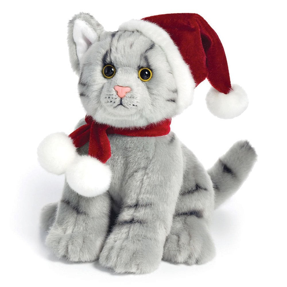 Nat & Jules Christmas GRAY TABBY Cat Plush, Medium 9â by Demdaco - Walmart.com - Walmart.com