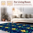 thumbnail image 2 of ODIKA 8'x10' Machine Washable Non-Slip Area Rug, Boho Chic Tiger Leaf and Stripe Design High Traffic Rug, Yellow, 303297, 2 of 7