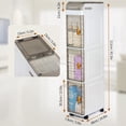 thumbnail image 5 of PHANCIR 3-Tier Tall Bathroom Storage Cabinets, Narrow Cabinet Bathroom Storage Tower with Wheels, for Small Spaces, White, 5 of 7