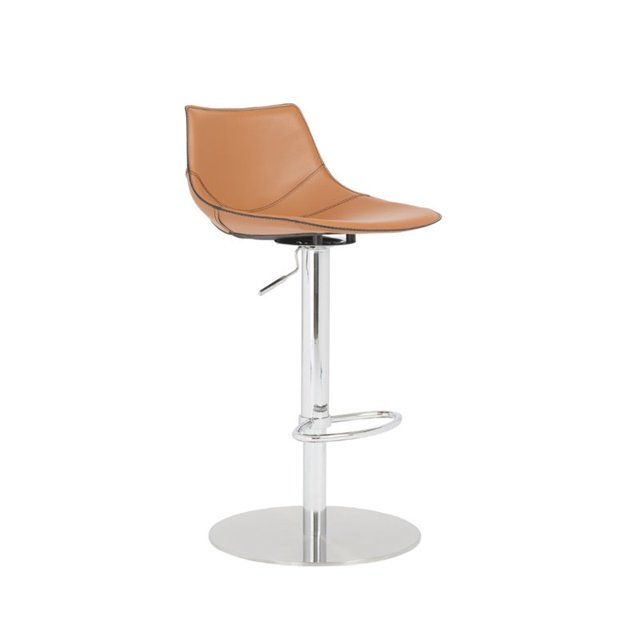 Eurostyle Rudy 20.5" Adjustable Swivel Bar Stool in Cognac