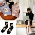 thumbnail image 3 of Yokua Women Coral Velvet Winter Fuzzy Slipper Socks Cute Bear Animal Sleep Foot Warmer, 3 of 21