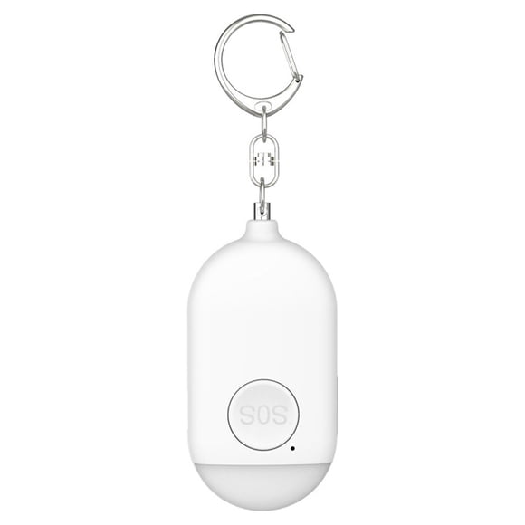 Seitruly Alarmas personales Reutilizable 130db Alimentada por USB Carga nocturna Caminar Correr Mujeres Ancianos Llavero de seguridad Blanco Type2 NO2