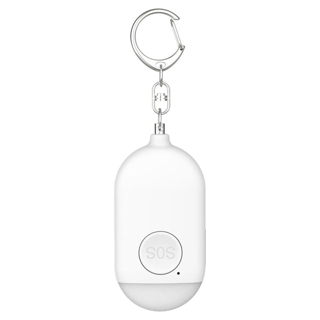 Seitruly Alarmas personales Reutilizable 130db Alimentada por USB Carga nocturna Caminar Correr Mujeres Ancianos Llavero de seguridad Blanco Type2 NO2