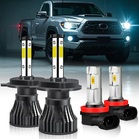 For Toyota Tacoma 2012-2015 LED Headlight Bulbs,9003/H4 High beam and Low Beam and H11 Fog light Bulbs,400% Brighter than Halogen Pack of 4