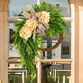 thumbnail image 7 of Dserhfy Artificial Hydrangea Wreath for Front Door 16 Inch Lifelike Floral Wreath with Burlap Bow for Door Wall Wedding Party Home Farmhouse Decoration, 7 of 7