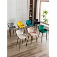 thumbnail image 1 of Resenkos Bar Stools Set of 2,Modern Velvet Breakfast Dining Chairs with Back and Footrest(Teal), 1 of 9