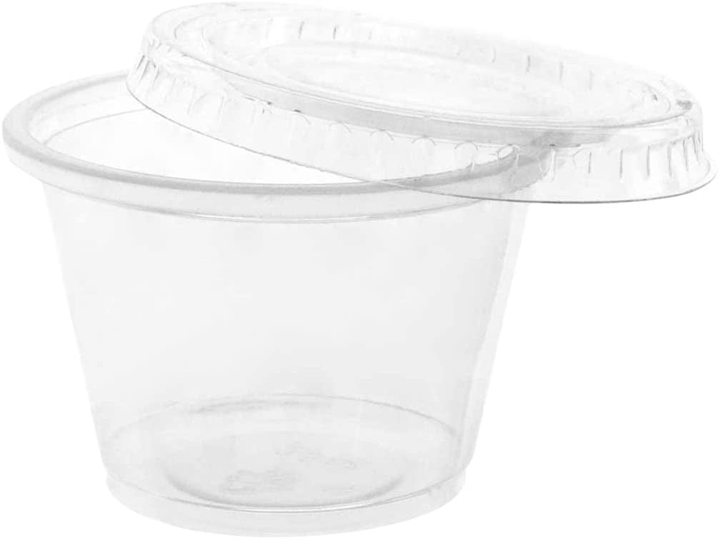 2.5 oz Plastic Gelatin Jello Shot Cups with Lids restaurant condiment containers by Regent 32 pieces 