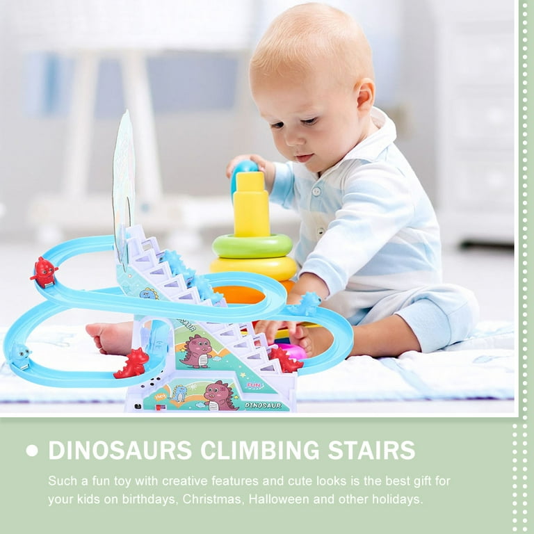  NEXTAKE Dinosaur Slide Toy Set, Funny Dino Escalator Toy  Dinosaur Automatic Stair-Climbing Cartoon Race Track Set Little Lovely Dino  Slide Toy with Lights and Music : Toys & Games
