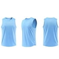 thumbnail image 3 of Chiccall Mens Workout Tank Tops Plus Size Quick Dry Sleeveless Crew Neck Running Mesh Tee Breathable Wicking Gym Muscle Shirts, 3 of 4