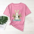 thumbnail image 2 of Camisas de Manga Corta para las Mujeres Moda Casual Impresión Cuello Redondo Suéter Tee Blusas, 2 of 4