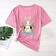 thumbnail image 2 of Camisas de Manga Corta para las Mujeres Moda Casual Impresión Cuello Redondo Suéter Tee Blusas, 2 of 4