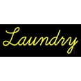 thumbnail image 1 of Yellow Laundry LED Neon Sign 10" Tall x 24" Wide - inches, Black Square Cut Acrylic Backing, with Dimmer - Bright and Premium built indoor LED Neon Sign for Storefront., 1 of 7