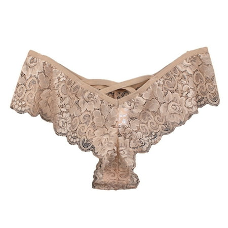 

Qcmgmg Women Plus Size Thong Underwear Lace T-Back Low Waisted Panties