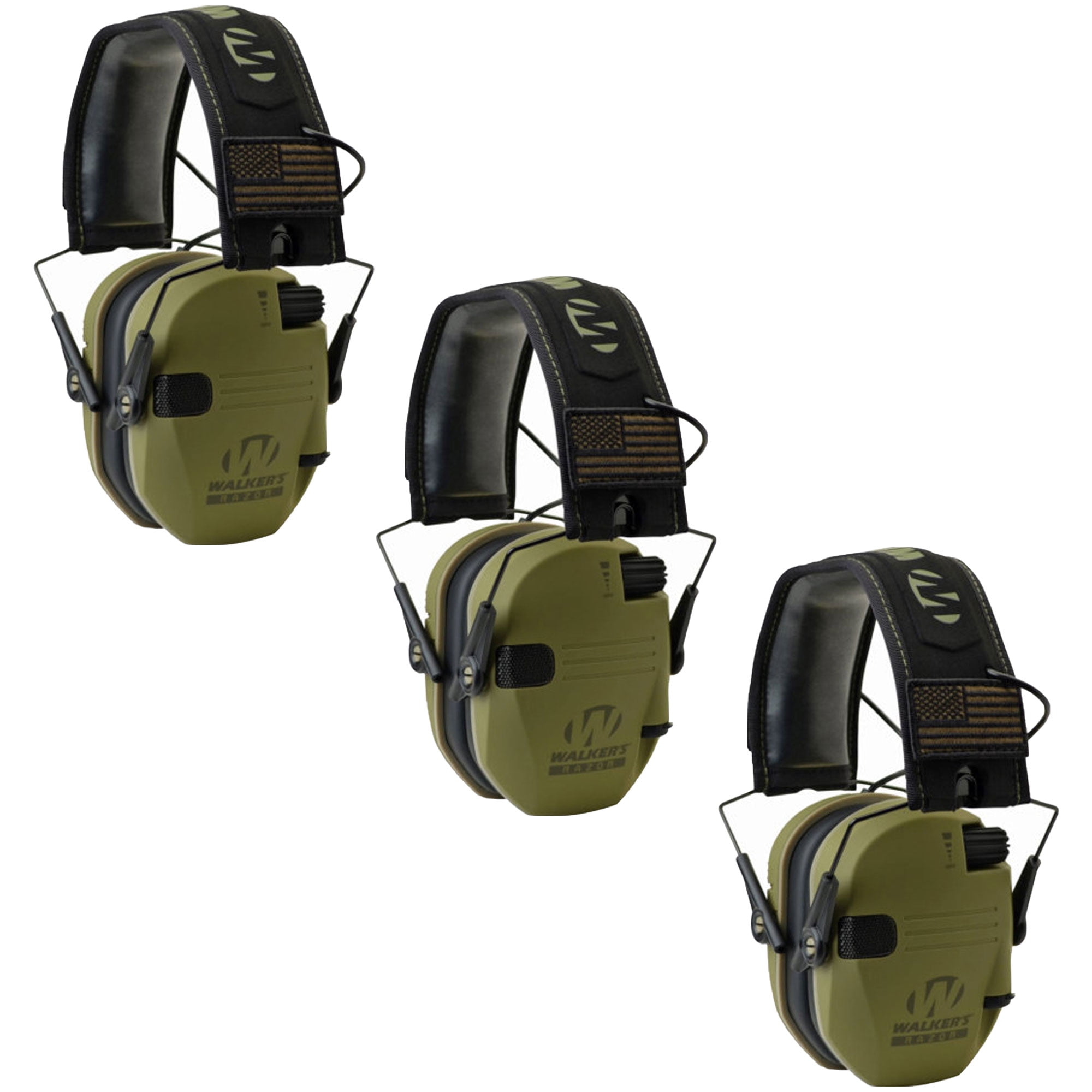 Walkers GWP-RSEMPAT-ODG Olive Drab Green Razor Patriot Shooting Safety Earmuffs 
