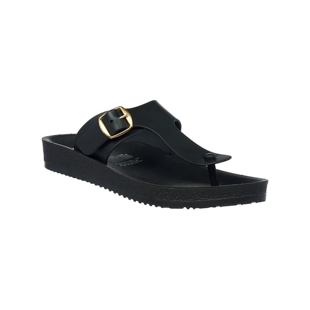 Sandalias Mujer Casuales De Piso Full Plastic Negro Cómodas negro 25 Gosh 052D2F