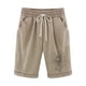 thumbnail image 4 of Pantalones Cortos de Verano para las Mujeres de Cintura Alta Estampado Elástico Cordón de Cintura, Casual Bolsillos Pantalones de Pijama, 4 of 4