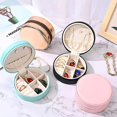 thumbnail image 2 of Small Jewellery Box Organizer Travel Leather Carry Storage Case Jewelry Boxes, 2 of 5