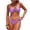 Purple, variant on KIHOUT Women's Split Bikini Swimsuit Solid Color Halter Top Hardware Accent High-Cut Bottom Removable Padded No Underwire for Beach Pool Summer