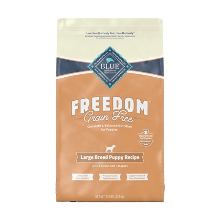 Blue Buffalo Freedom Large Breed Chicken Dry Dog Food for Puppies  Grain-Free  24 lb. Bag