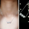 thumbnail image 3 of Rosec Jewels Moissanite 3 Stone Necklace (D-VS1 Quality) - Minimalist Bar Necklace for Anniversary - Ready to Gift, 925 Sterling Silver, 3 of 8