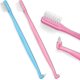 thumbnail image 1 of KAIYANG 2 piezas de cepillo de dientes con cerdas suaves y de doble punta con borde en V (rosa y azul), 1 of 5