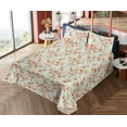 thumbnail image 4 of Ambesonne Autumn Leaves Fitted & Flat Sheet with Sham 3 Pcs Set, Simple Leafy Branches, Twin, Mint Green Burnt Sienna, 4 of 5