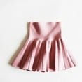 thumbnail image 5 of Little Big Girls' Flared Pleated Skirt Casual High Waist Knitted Short Skirts A-line Fall Spring School Uniform, Pink 6-7 Years, 5 of 5