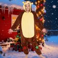 thumbnail image 4 of Alaiyaky Christmas Costume, Christmas Onesie Pajamas for Women, Santa Claus, Snowman, Elk Pajamas Christmas Hoodie Costume for Women Adults Cozy Onesie Fluffy PJS, 4 of 7