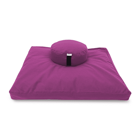 Bean Products Zafu & Zabuton Meditation Cushion Round Cotton Orchid - Filled With Natural Cotton & Buckwheat